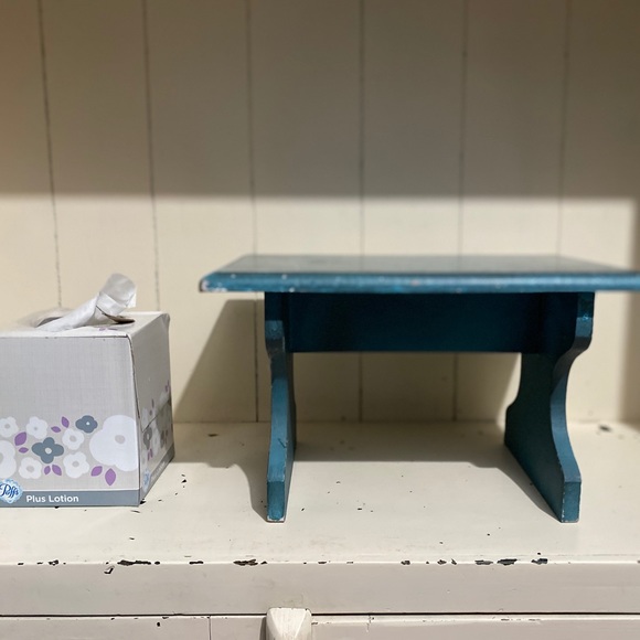 Shabby Chic French Blue Plant Stool Mini - Picture 7 of 9